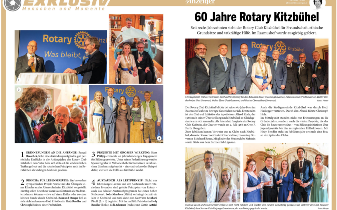 60 Jahre Rotary Club Kitzbühel – „Wirkung, die bleibt“